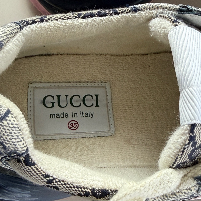 GUCCI/古馳 黑粉滿印雙G老爹鞋 35碼 99新 品相完美 YLP4248-6