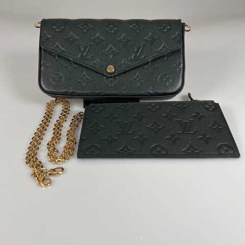 LV M64064/晶片款 黑皮革三合一包