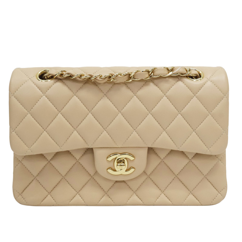杏色 菱格紋 羊皮 COCO 23 鍊帶 肩背包 金扣【CHANEL 香奈兒】 A01113-0