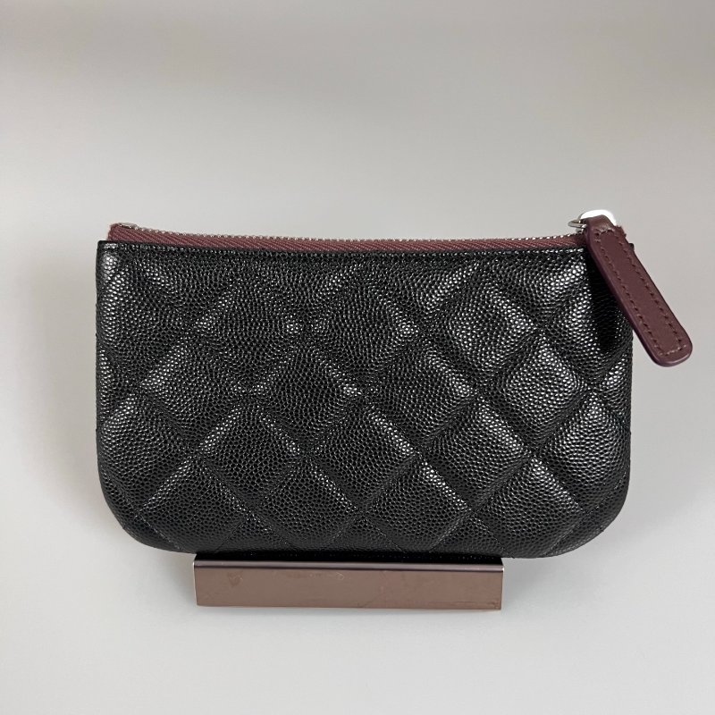 CHANEL 一字拉鍊包荔枝黑 晶片款-1