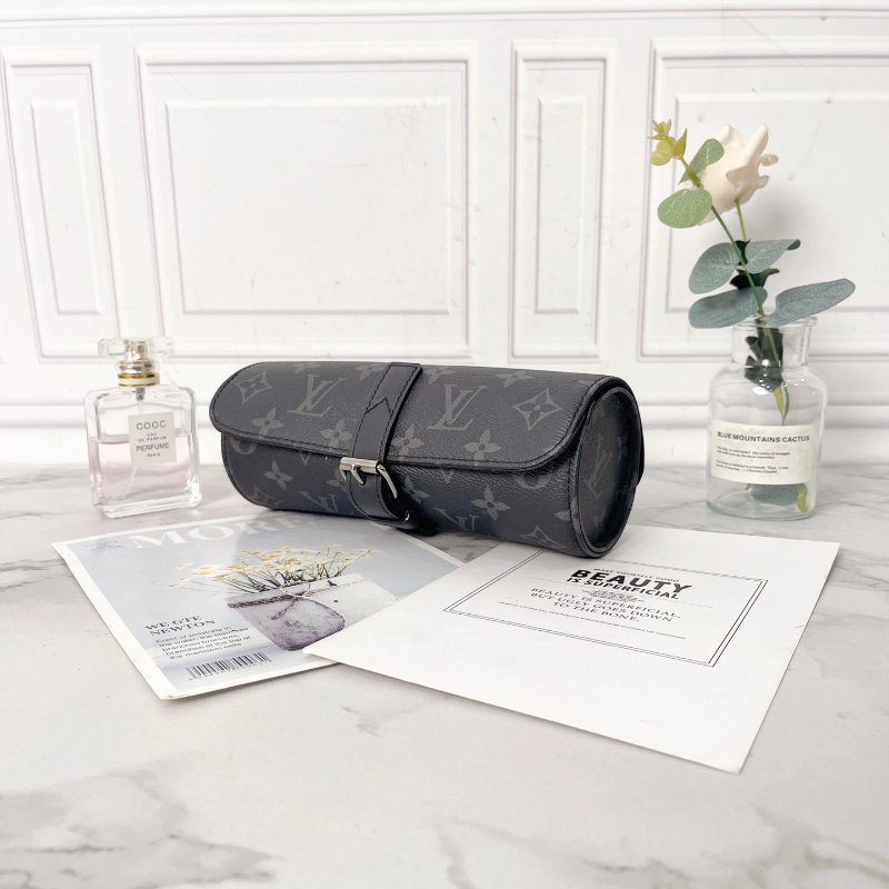 LV 黑武士腕表盒收納盒 19×7×7cm 芯片款 98新配件塵袋表枕-2