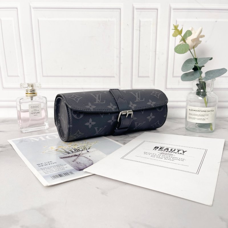 LV 黑武士腕表盒收納盒 19×7×7cm 芯片款 98新配件塵袋表枕-3