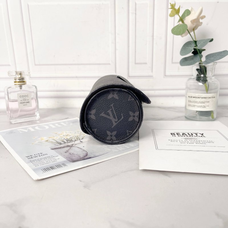 LV 黑武士腕表盒收納盒 19×7×7cm 芯片款 98新配件塵袋表枕-4