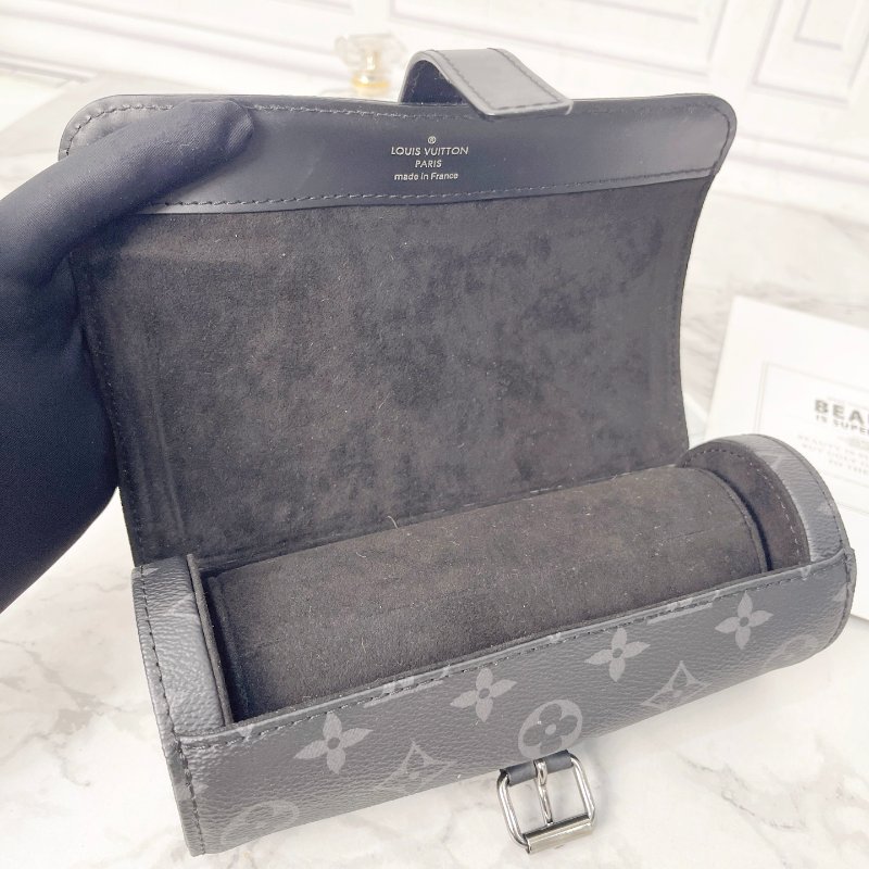 LV 黑武士腕表盒收納盒 19×7×7cm 芯片款 98新配件塵袋表枕-7