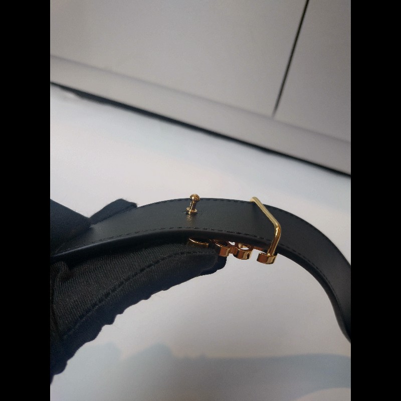 LOEWE 駝黑雙面皮革金釦腰帶-10