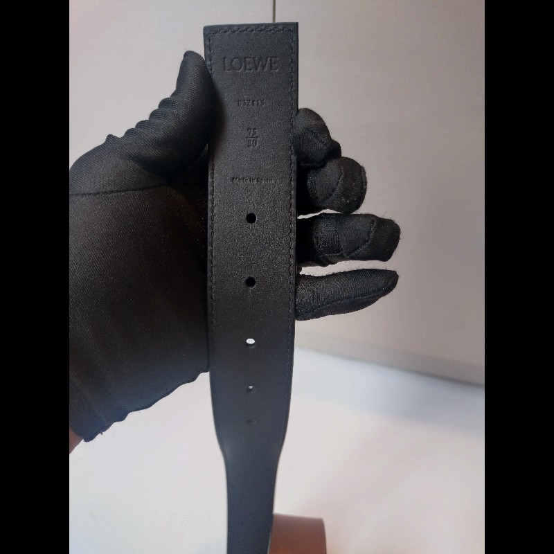 LOEWE 駝黑雙面皮革金釦腰帶-13