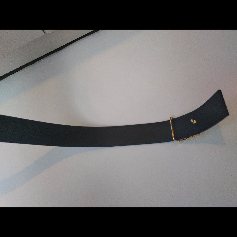 LOEWE 駝黑雙面皮革金釦腰帶-15