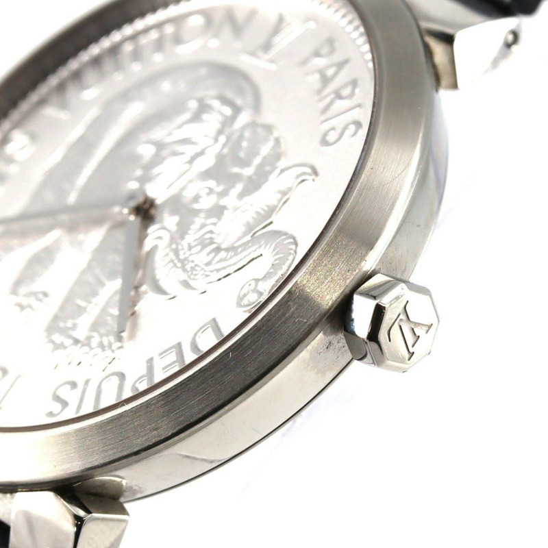 路易威登 Tambour Slim Q2D07 不銹鋼石英錶-5