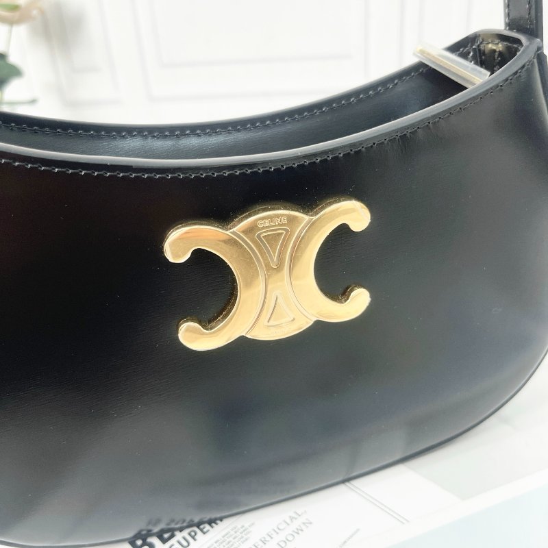 Celine tilly 黑金中號全皮腋下包 22×13.5×4cm 全新閒置配件塵袋-6