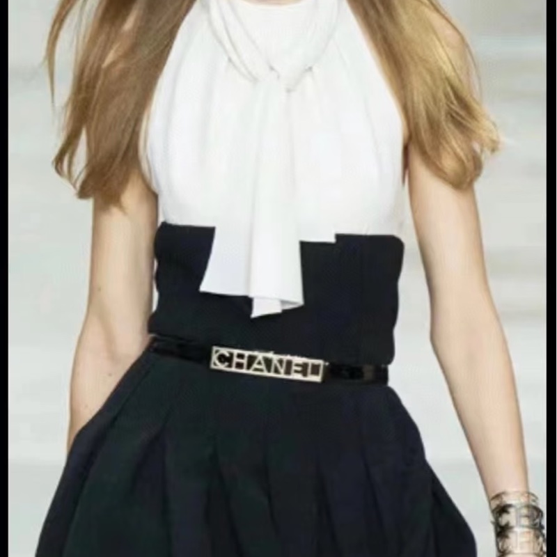 CHANEL 黑銀皮帶-水鑽腰帶classic🪩最甜Chanel 皮帶-1