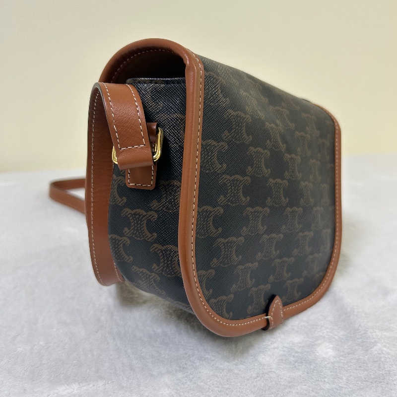 Celine Triomphe Folco 中號 老花馬鞍包-9