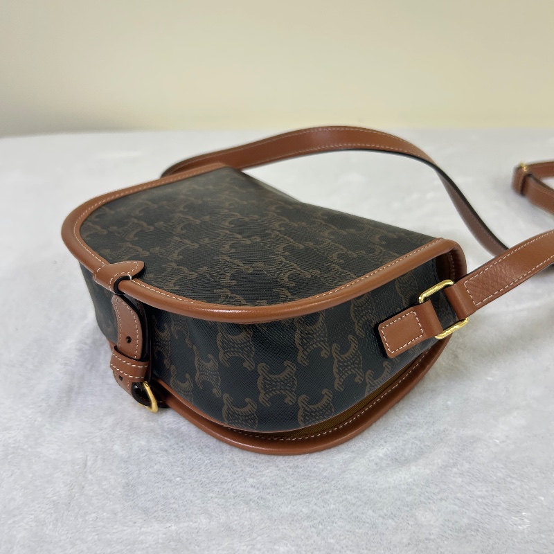 Celine Triomphe Folco 中號 老花馬鞍包-15