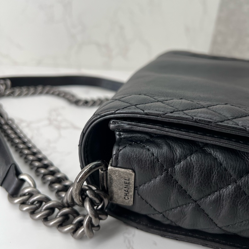💗香緹國際精品💗 696 Chanel Leboy 黑銀 28-2