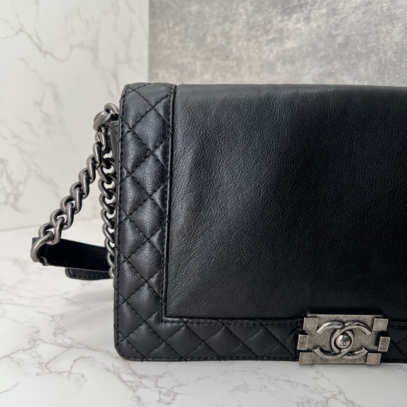 💗香緹國際精品💗 696 Chanel Leboy 黑銀 28-4