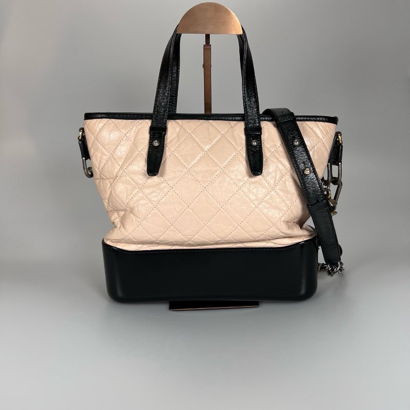 CHANEL 流浪兩用托特包 粉膚 24開-0