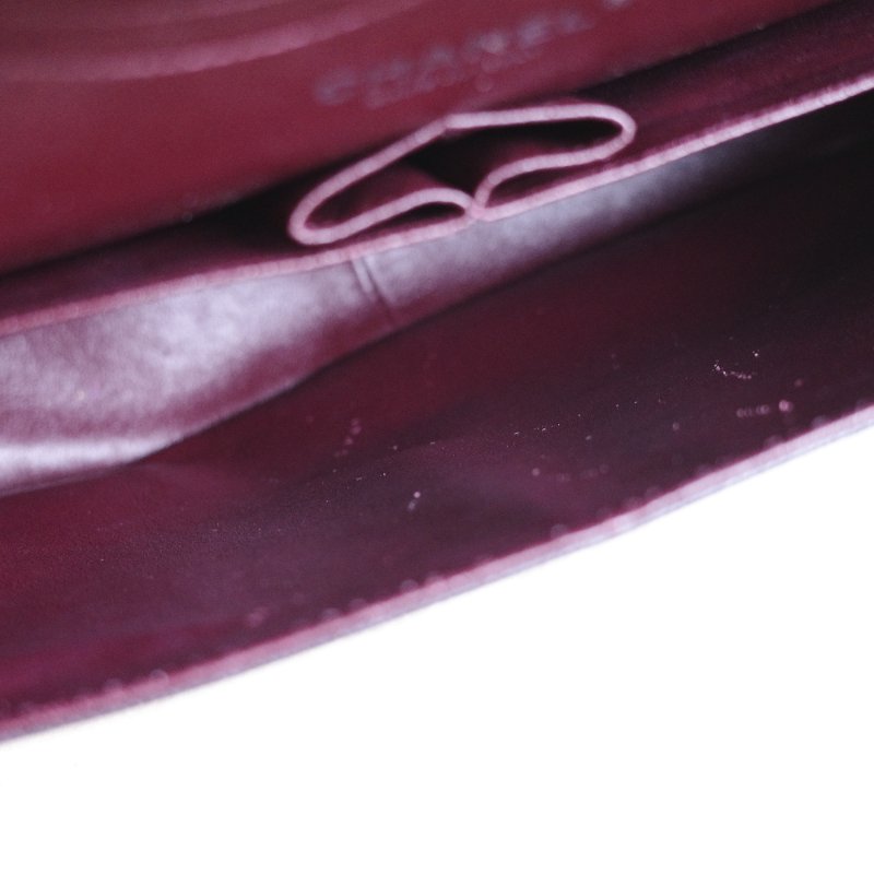 CHANEL 雙C經典口蓋包 CF30 JUMBO 黑銀荔枝皮 雙蓋 購於新光 付防塵袋-13