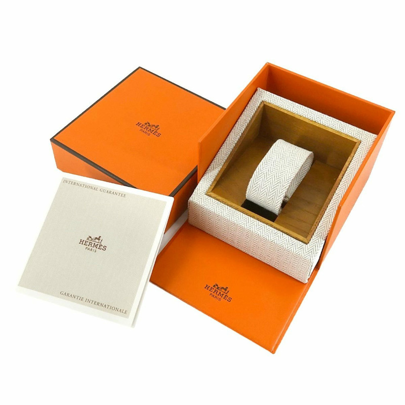 愛馬仕 Kelly 女士腕錶，白色和紅色石英錶盤，帶 Cadena 錶帶-1