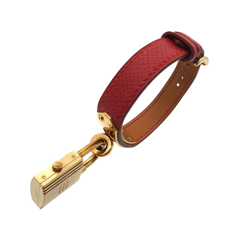 愛馬仕 Kelly 女士腕錶，白色和紅色石英錶盤，帶 Cadena 錶帶-6