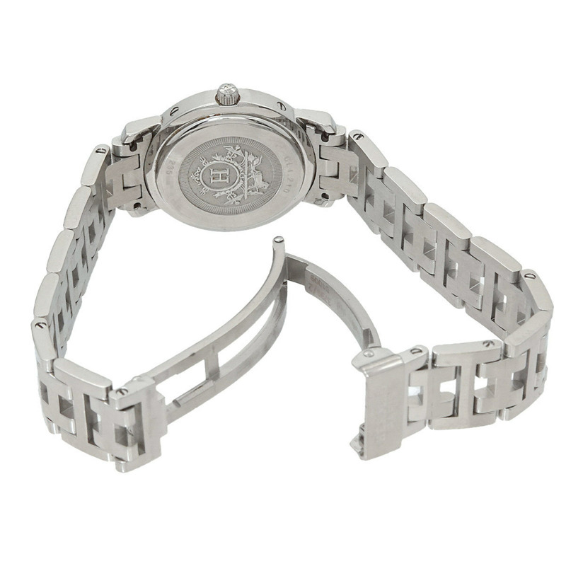 愛馬仕 Clipper Nacre CL4 210 女士腕錶，帶日期顯示、白色錶殼和石英機芯-4