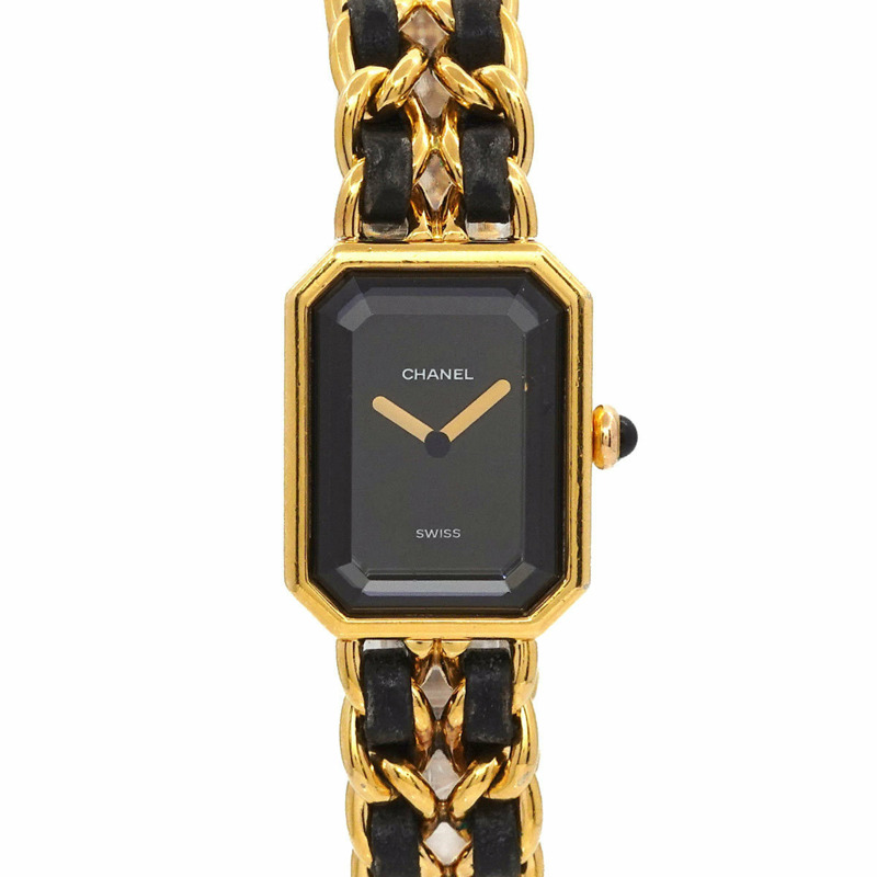 香奈兒 Premiere XL 女士腕錶 H0001 黑色和金色石英錶-0