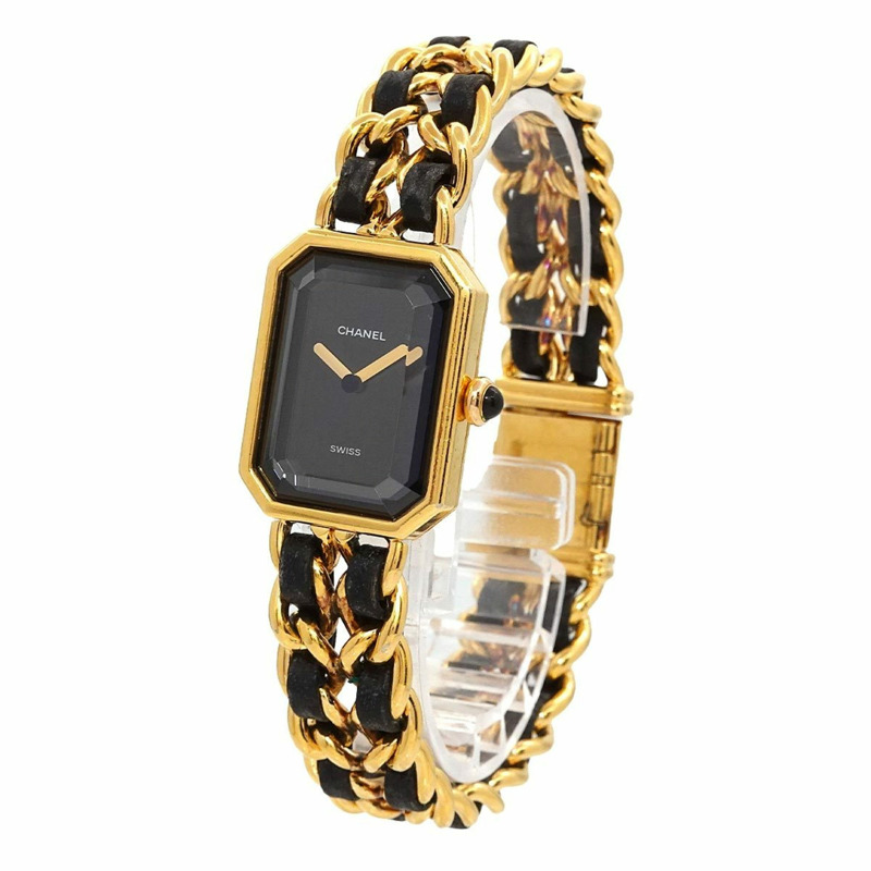 香奈兒 Premiere XL 女士腕錶 H0001 黑色和金色石英錶-1