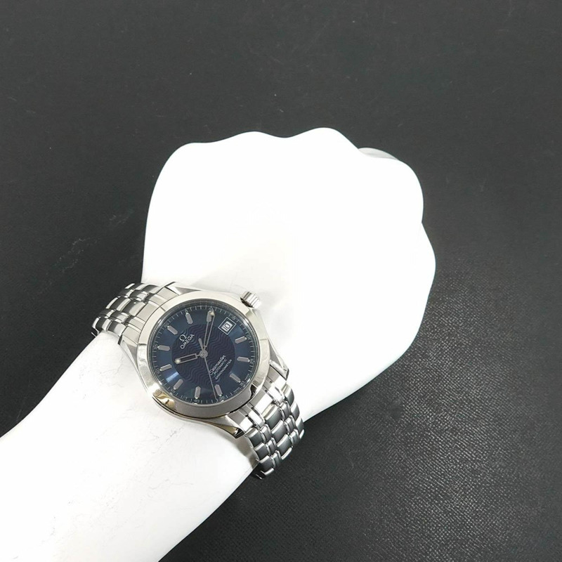 歐米茄海馬系列120公尺防水男士腕錶 2501 81，附日期顯示，海軍藍錶盤，自動機械錶-3