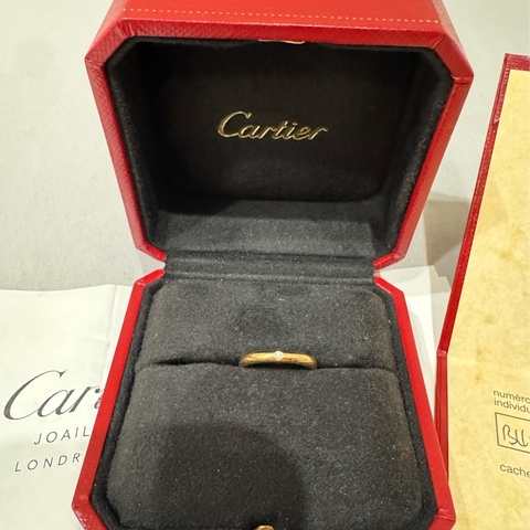 Cartier 卡地亞18k金，鑽石戒圍48