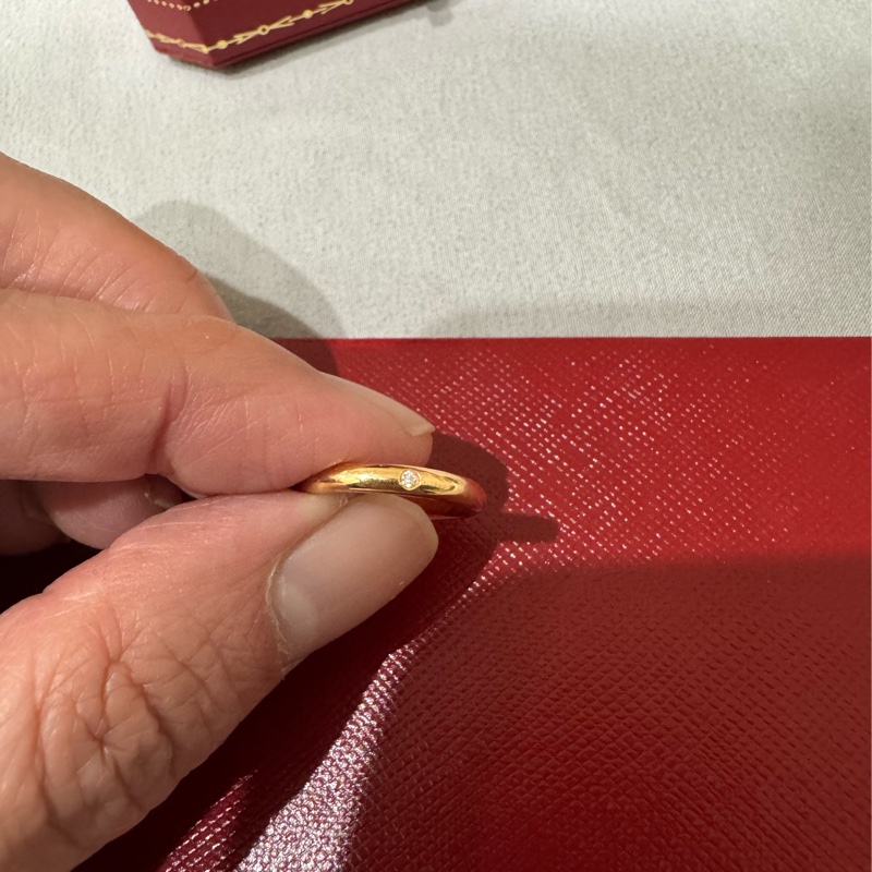 Cartier 卡地亞18k金，鑽石戒圍48-9