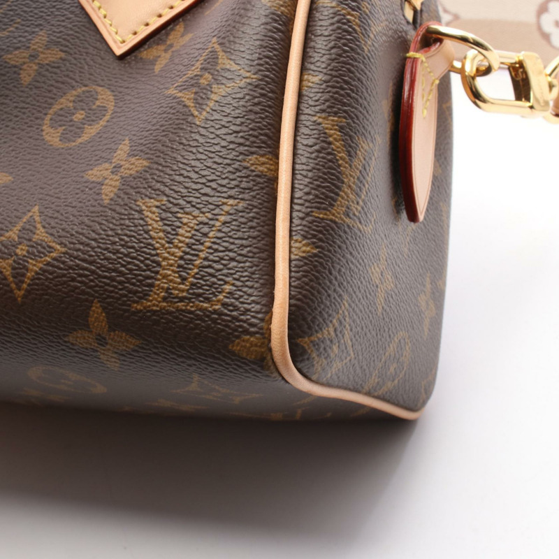 路易威登 Speedy Bandouliere20 Monogram 米色手提包 M46222 PVC塗層帆布皮革棕色二手女士-4