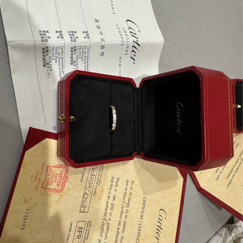 Cartier 卡地亞18k金，戒圍54-4