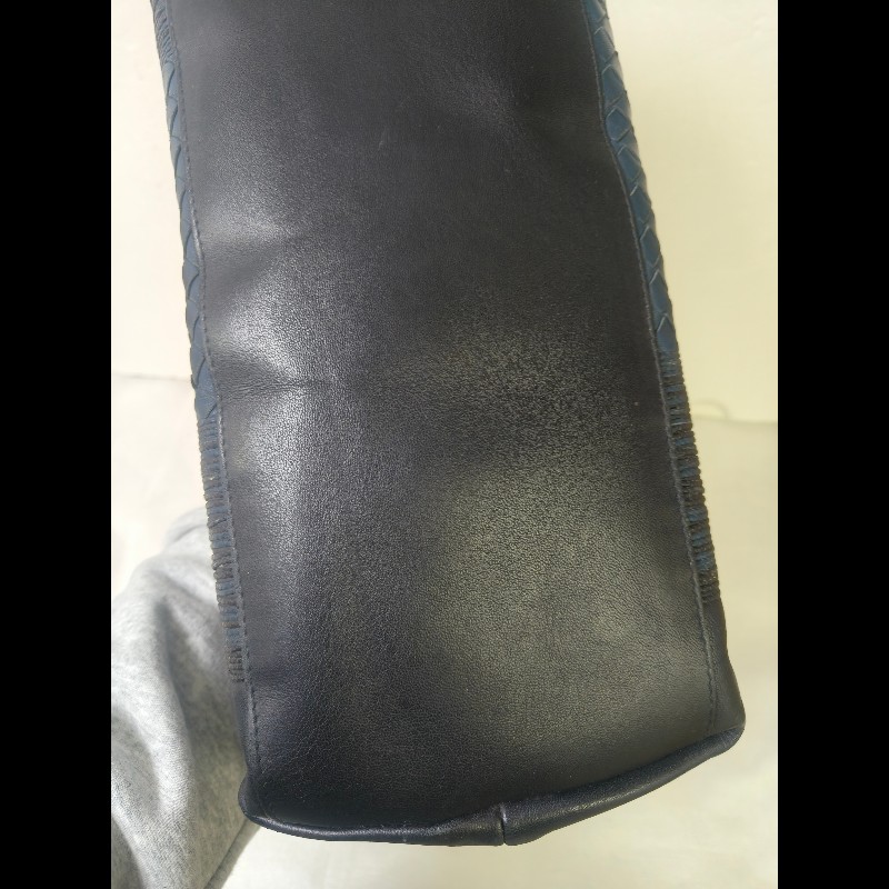 🔥年終狂降🔥【限時降價只到12/31（原25,800）】㊣✨Bottega Veneta  ✨寶緹嘉 BV 小牛皮 深藍 編織 拼接 手提包 托特包 文件包 媽媽包/二手包/二手精品/保證正品🌳二手樹屋🌳-12