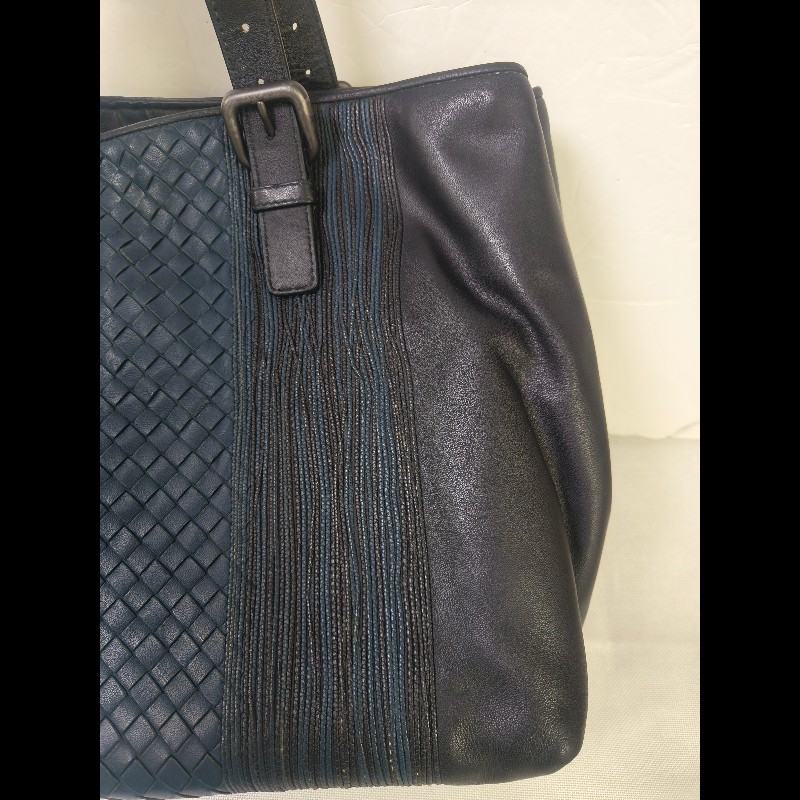 🔥年終狂降🔥【限時降價只到12/31（原25,800）】㊣✨Bottega Veneta  ✨寶緹嘉 BV 小牛皮 深藍 編織 拼接 手提包 托特包 文件包 媽媽包/二手包/二手精品/保證正品🌳二手樹屋🌳-19