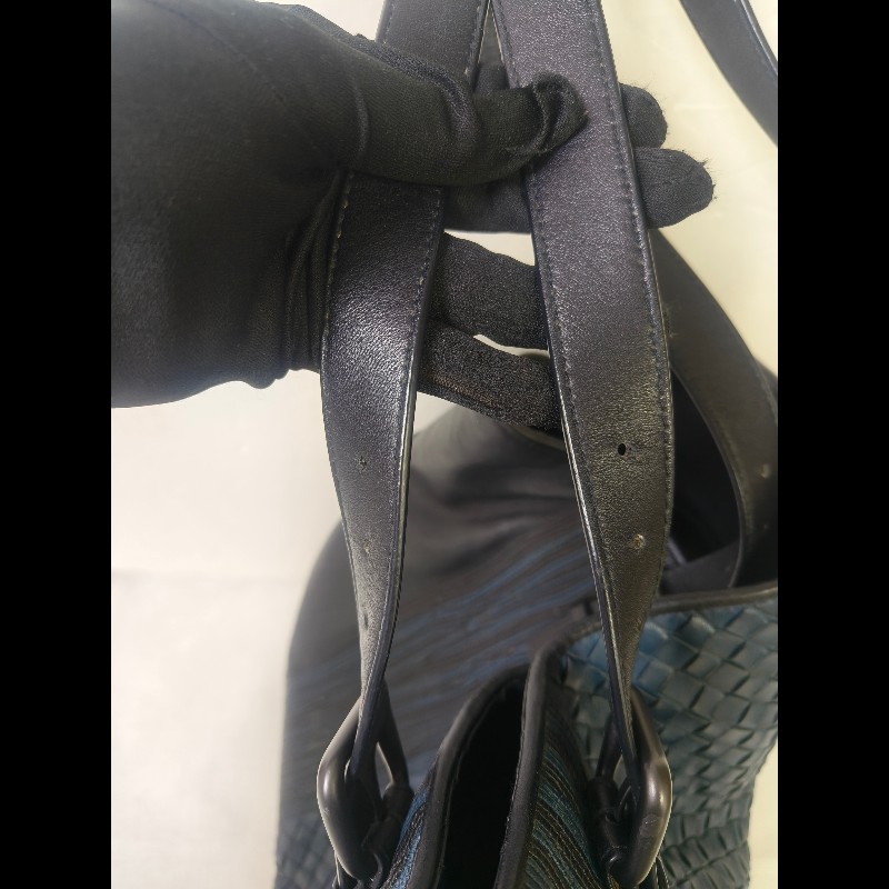 🔥年終狂降🔥【限時降價只到12/31（原25,800）】㊣✨Bottega Veneta  ✨寶緹嘉 BV 小牛皮 深藍 編織 拼接 手提包 托特包 文件包 媽媽包/二手包/二手精品/保證正品🌳二手樹屋🌳-30