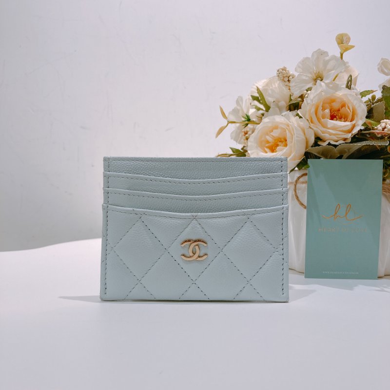 TW4603 Chanel 香奈兒 糖果藍 新版本 卡片套 Card Holder Caviar Baby Blue x GHW-0