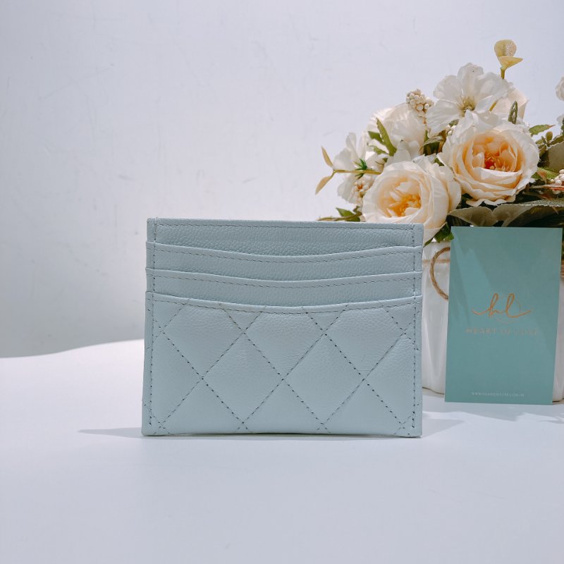 TW4603 Chanel 香奈兒 糖果藍 新版本 卡片套 Card Holder Caviar Baby Blue x GHW-1