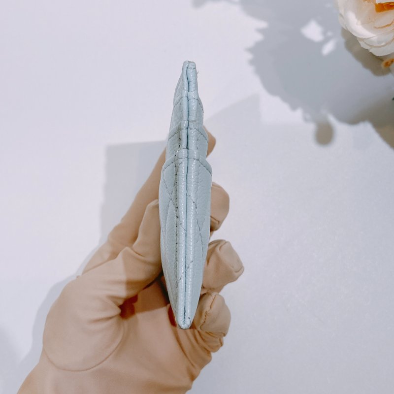 TW4603 Chanel 香奈兒 糖果藍 新版本 卡片套 Card Holder Caviar Baby Blue x GHW-2