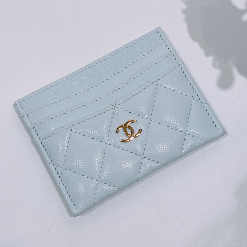 TW4603 Chanel 香奈兒 糖果藍 新版本 卡片套 Card Holder Caviar Baby Blue x GHW-7