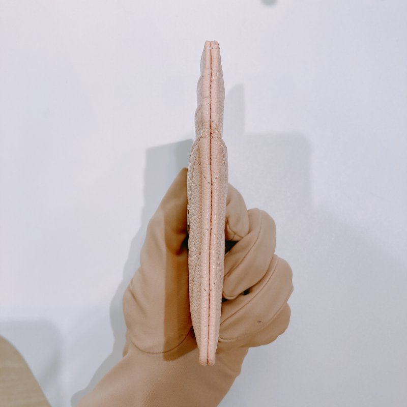 TW4604 Chanel Card Holder Caviar Coral Pink x GHW-3