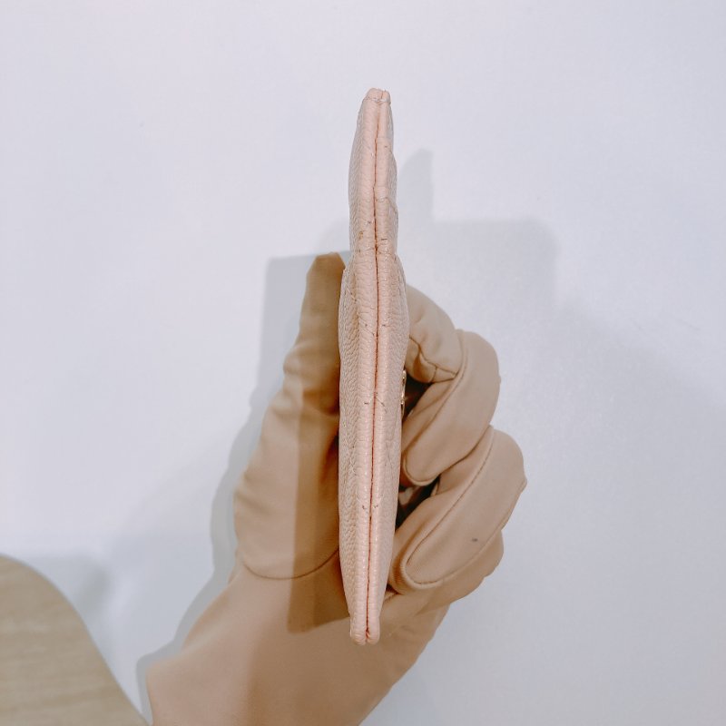 TW4604 Chanel Card Holder Caviar Coral Pink x GHW-4