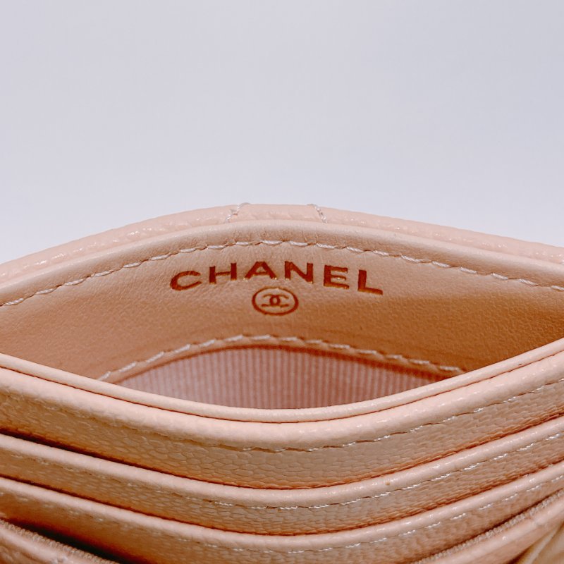TW4604 Chanel Card Holder Caviar Coral Pink x GHW-7