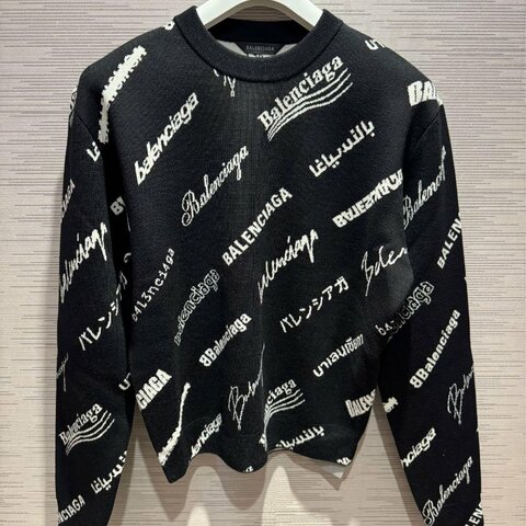 💎Han's house精品服飾💎 Balenciaga 巴黎世家 滿版 針織 毛衣 原價39700