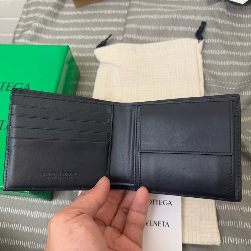 【BOTTEGA VENETA】BV 短夾 新款 Intrecciato 深藍-1