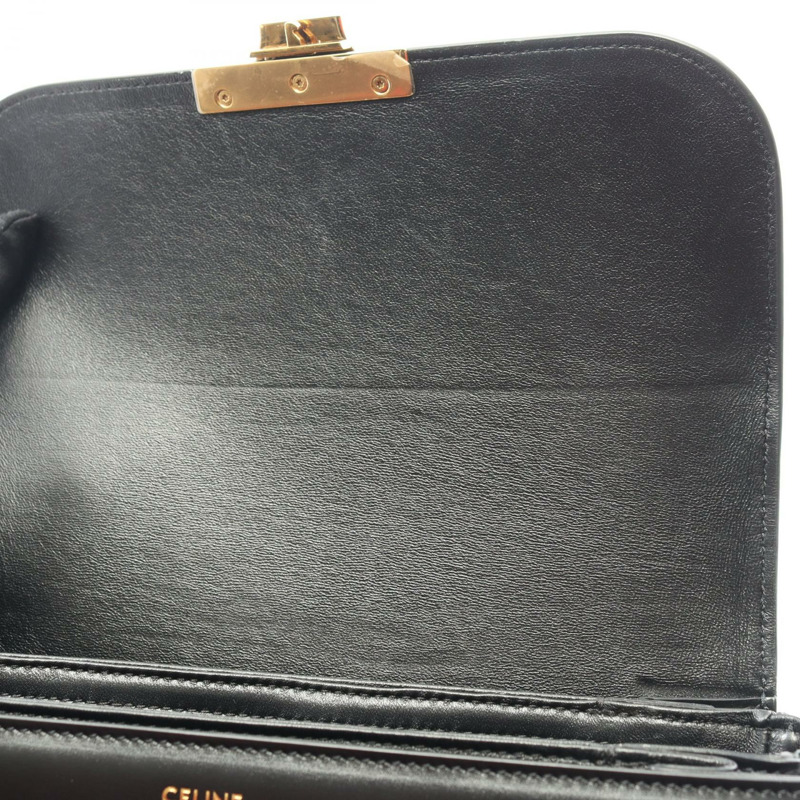 CELINE Classic Triomphe 中型斜背肩背包，黑色皮革，二手女款-5