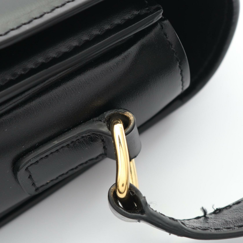 CELINE Classic Triomphe 中型斜背肩背包，黑色皮革，二手女款-7