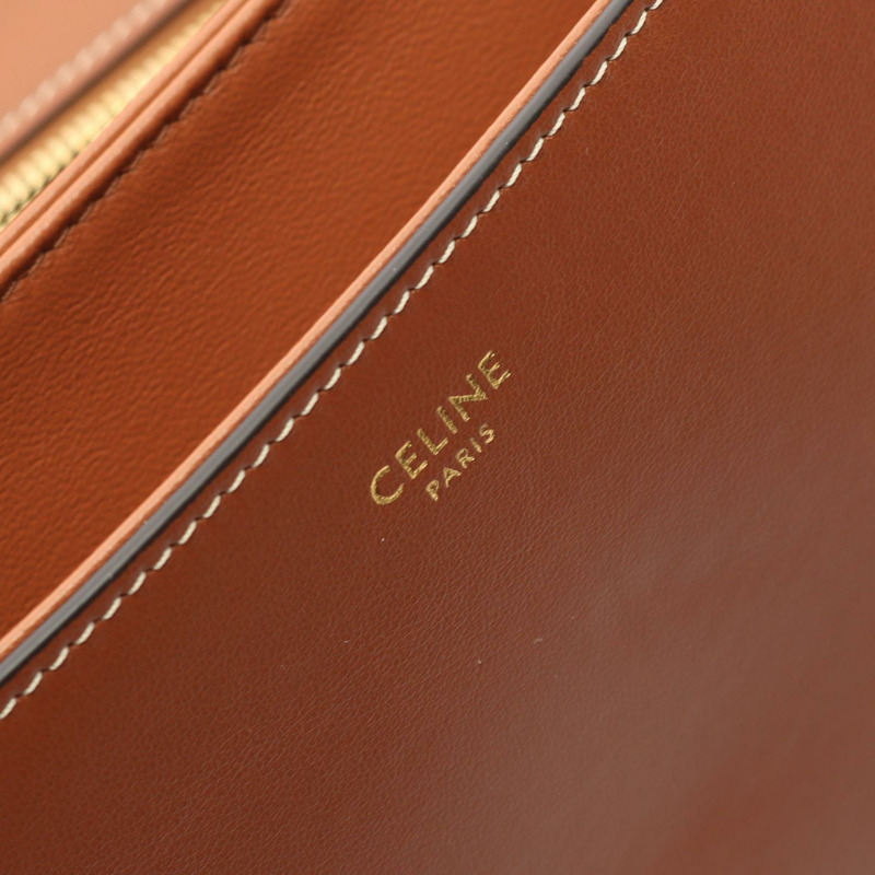 CELINE Taboo 中型單肩包 196583 皮革 棕色 二手 女士-3