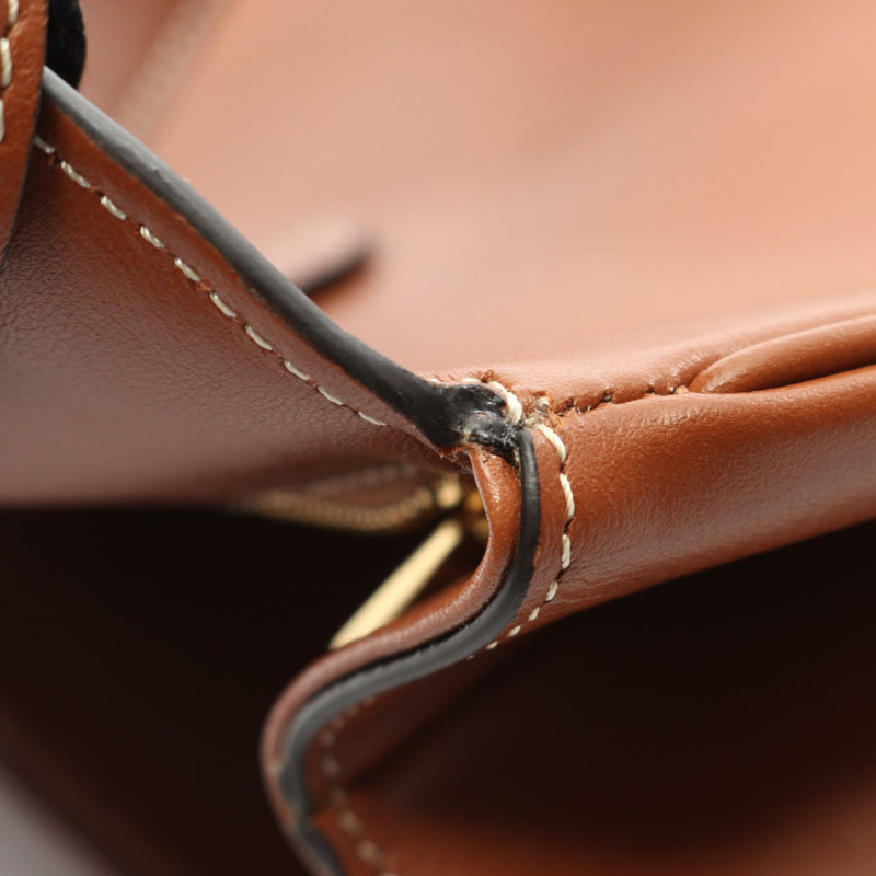 CELINE Taboo 中型單肩包 196583 皮革 棕色 二手 女士-4