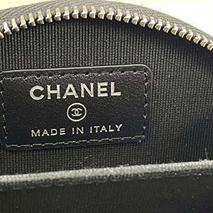 * 奢華大道國際精品＊【CH0739】CHANEL黑色荔枝紋牛皮 BOY系列 銀釦半圓形零錢包-9