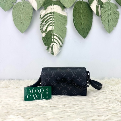 LV 黑色老花 Steamer 晶片款 單肩斜肩包