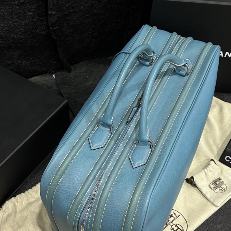 Hermes • Envie 48 牛仔藍 Epsom皮 絕跡旅行包-2