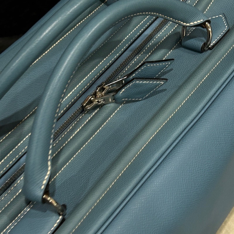 Hermes • Envie 48 牛仔藍 Epsom皮 絕跡旅行包-5